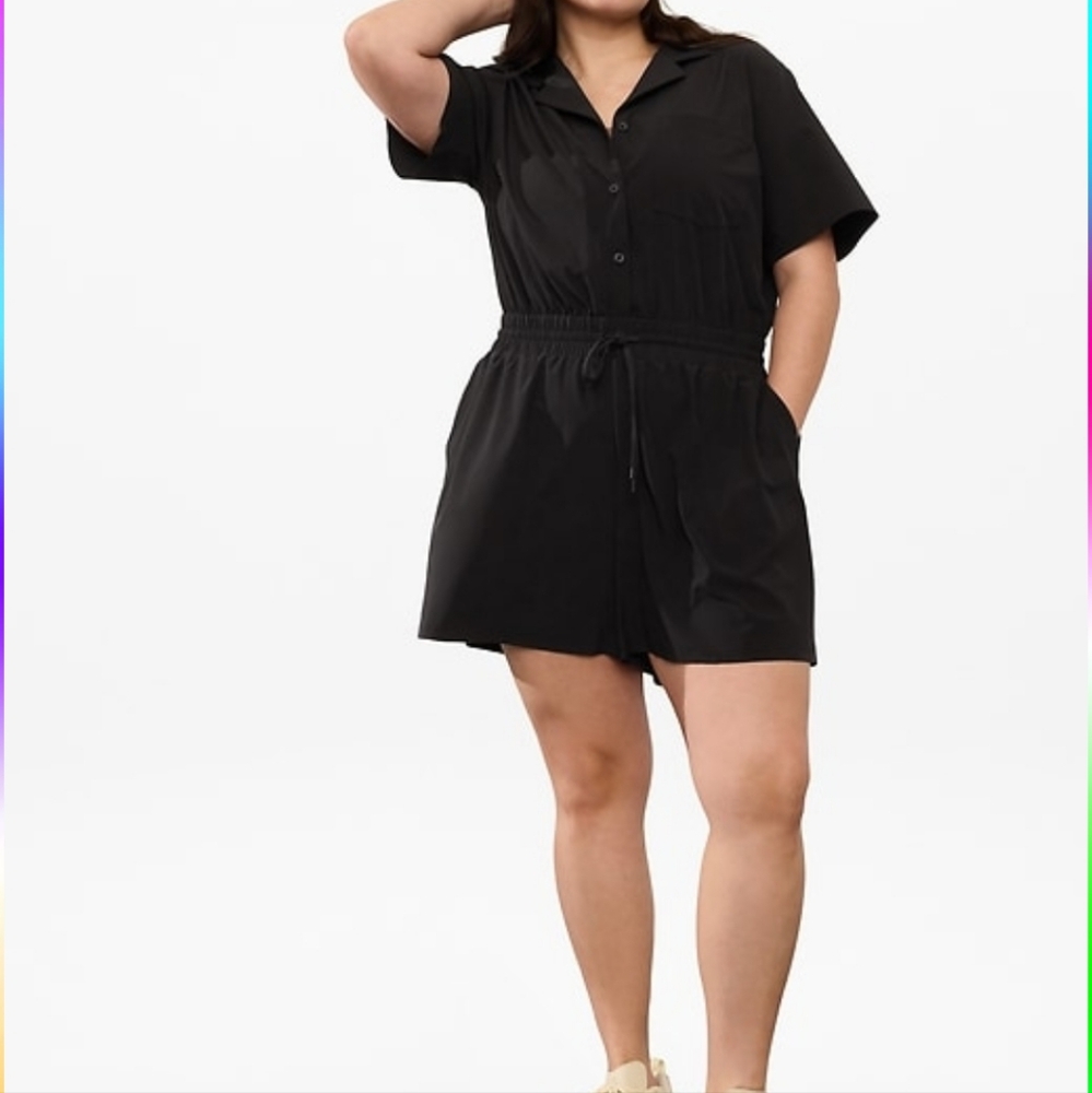Athleta Avenue Romper In Black NWT - Picture 1 of 7
